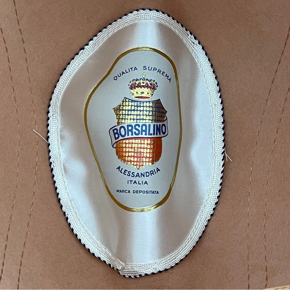Vintage Borsalino women’s hat Tan Fedora Hat Made in Italy